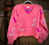 Better in Pink boots Sweater