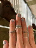 Sterling pony stacker rings